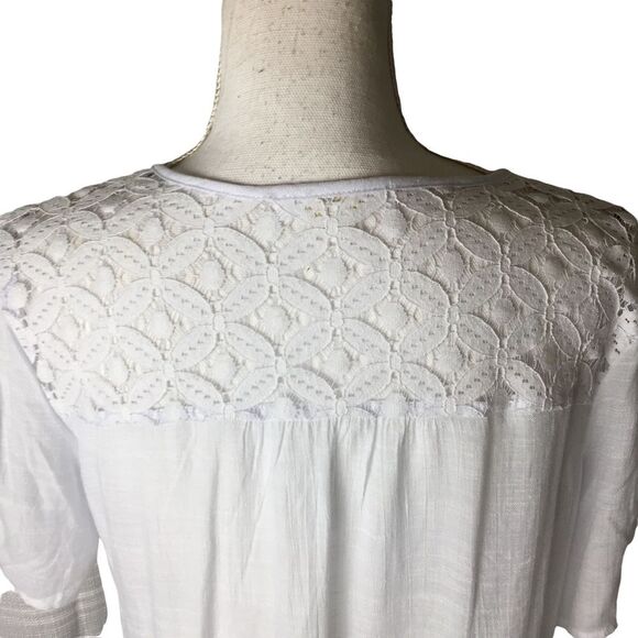 NWT Ivy Ridge, Button Front Blouse Lace Tie Front Size Medium - Picture 5 of 10
